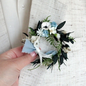 Blue men boutonniere,Pocket boutonniere,Round boutonniere,Groom,Groomsmen,Wedding Flower,Summer wedding,Button Hole,Boutonniere,Mens wedding