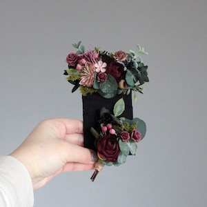 Burgundy pocket boutonniere,Groom,Groomsmen,Wedding Flower,Boutonniere,Men wedding,Boho wedding,fall wedding,Burgundy Wedding,Fiance