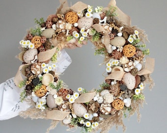 Dried flowers wreath,Easter decor,Easter gift,Easter rustic wreath,Door wreath,Spring wreath,Natural wreath,Easter wreath,Front door wreath