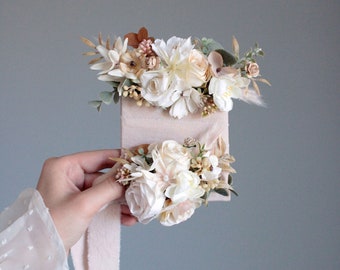 Pocket boutonniere,White beige flowers,Groom,Groomsmen,Woodland wedding,Rust boutonniere,,Flower accessories,Boutonniere,Men boutonniere