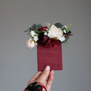 Pocket boutonniere,Burgundy milky boutonniere,Groom,Groomsmen,Burgundy wedding,Boho wedding,Flower accessorie,Boutonniere,Men wedding