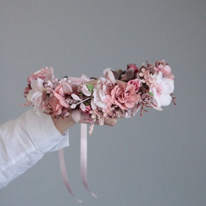 Blush Pink Flower Crown: Romantic Wedding Headpiece