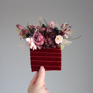Custom pocket boutonniere,Dusty pink burgundy boutonniere,Groom,Groomsmen,Burgundy wedding,Boho wedding,Flower accessorie,Pocket boutonniere