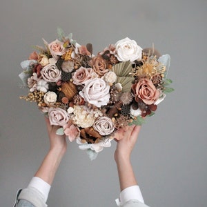 Elegant Beige Dried Flower Composition Natural Home Decor Centerpiece for Wedding, Bedroom Composition beige,Home decor centerpiece