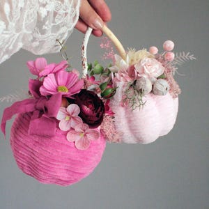 Halloween Pink Plush Pumpkin, Fall Boho Table Decor, Autumn decor