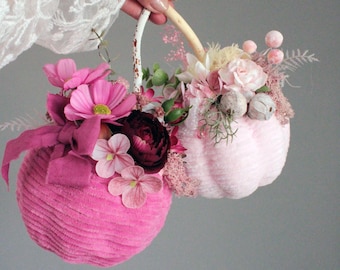 Halloween Pink Plush Pumpkin, Fall Boho Table Decor, Autumn decor