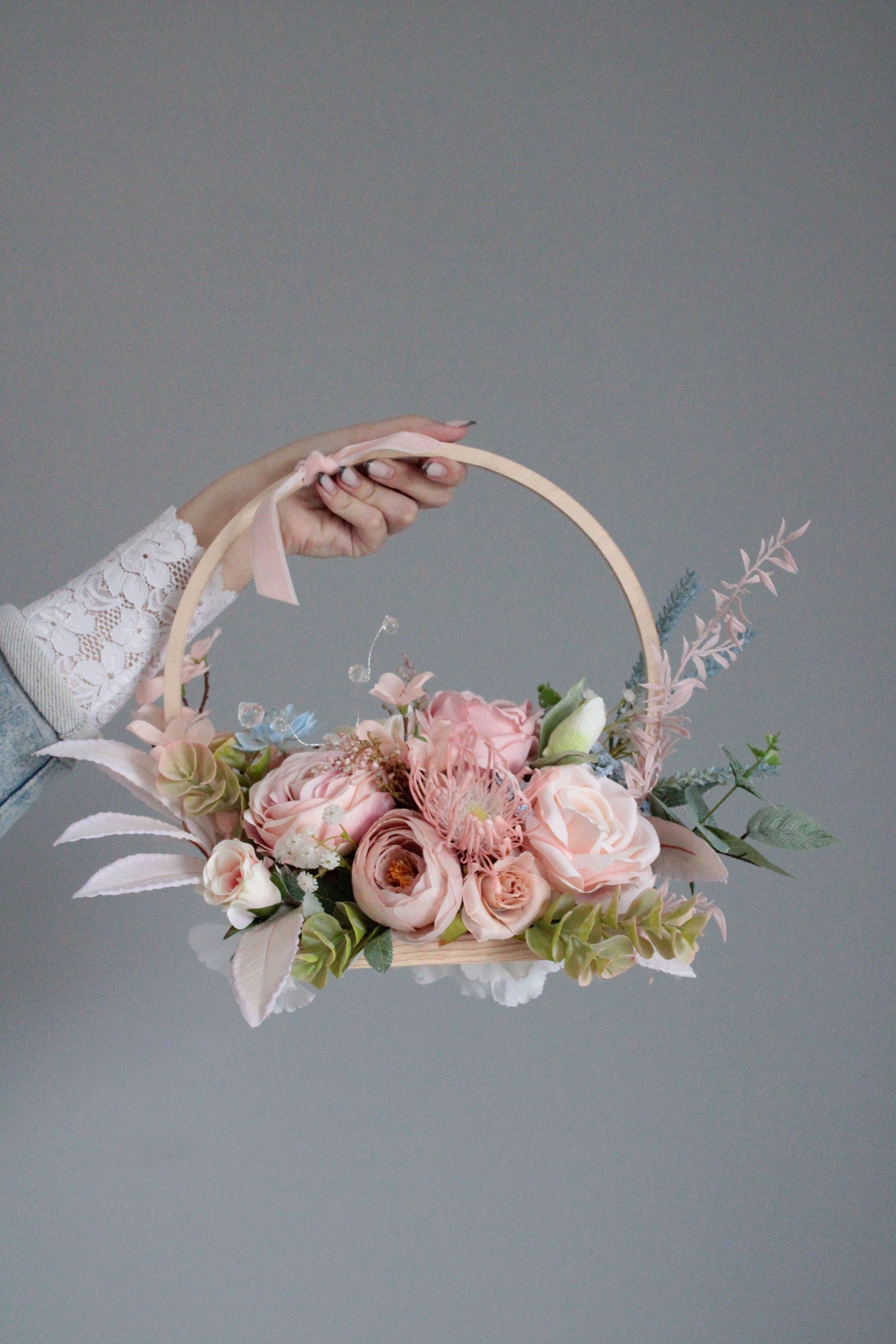 Floral Hoop Centerpiece Boho Wedding Decor