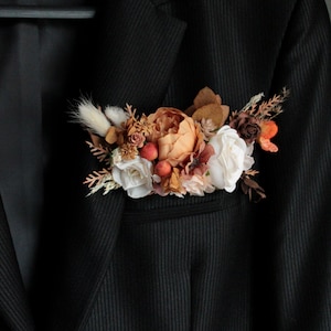 Pocket boutonniere,Flower accessorie,Boutonniere,Groomsmen,Orange boutonnieres,Rust boutonniere,Woodland wedding,Groom,Rust wedding