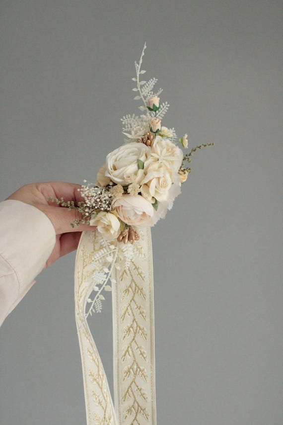 Ivory Floral Embroidered Wedding Dress Belt,bridal Flower 