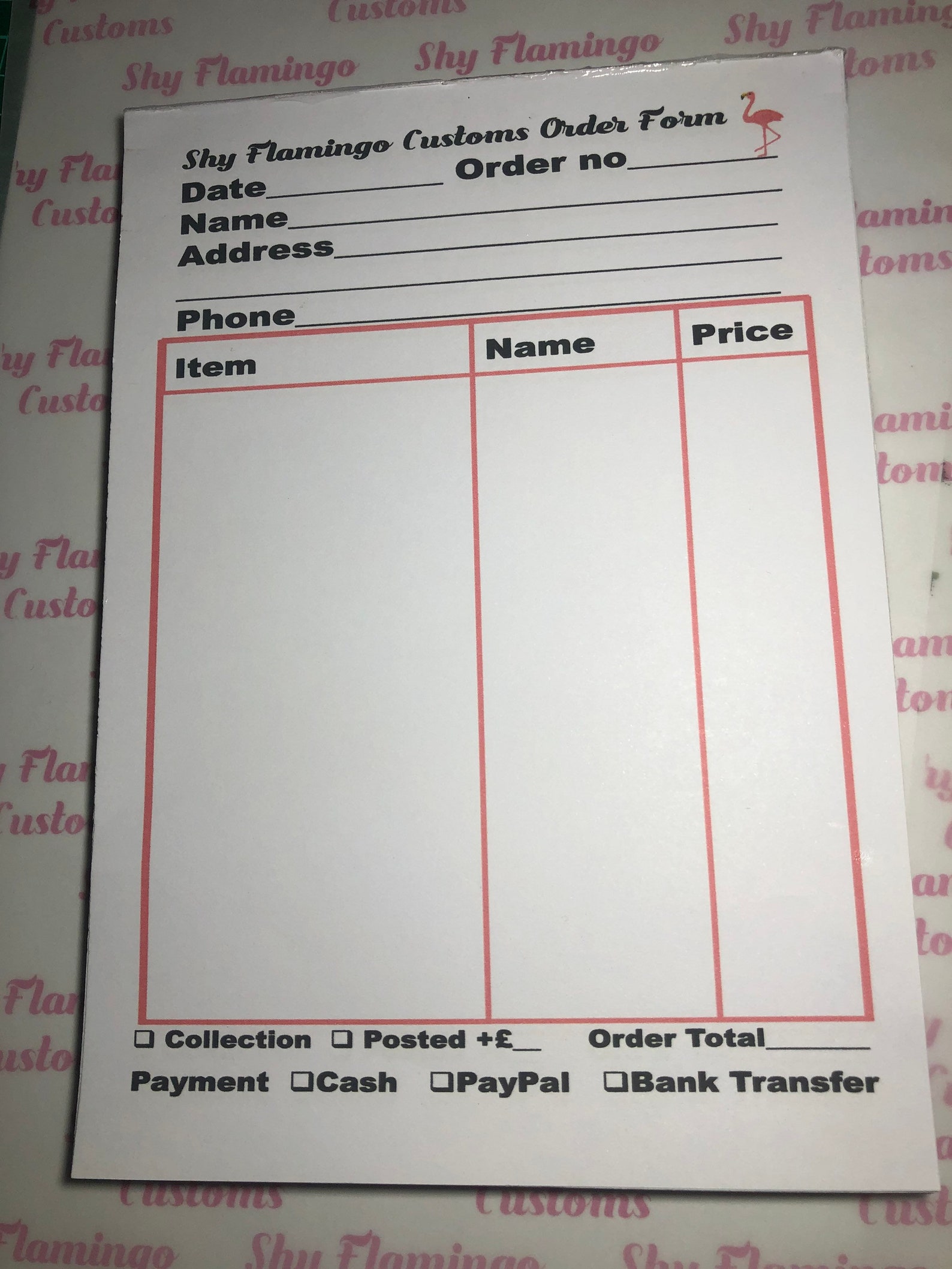Custom A5 Notepad Order Form Small business supplies Craft | Etsy
