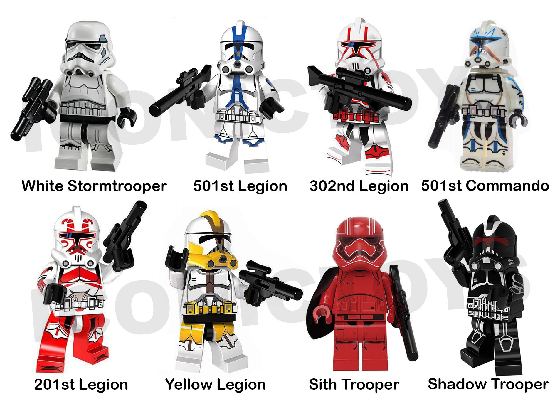 Star Wars Stormtroopers Custom Lego Mini Figures Clones Jedi Etsy UK