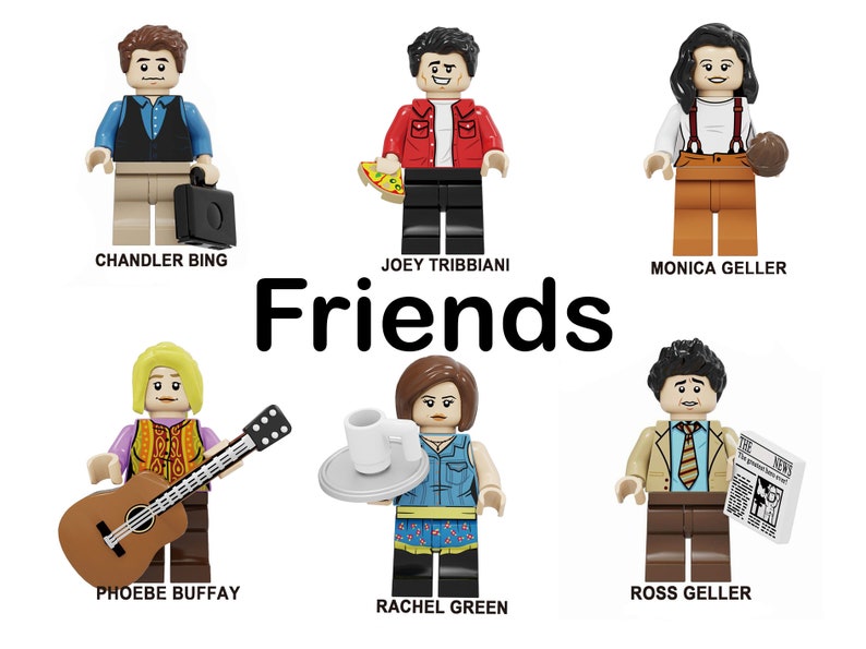 Friends Custom Lego Mini Figures Rachel Green Chandler Bing | Etsy