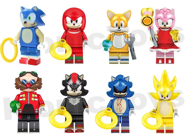 Sonic Custom Lego Mini Figures Knuckles Tales Amy Star Wars - Etsy