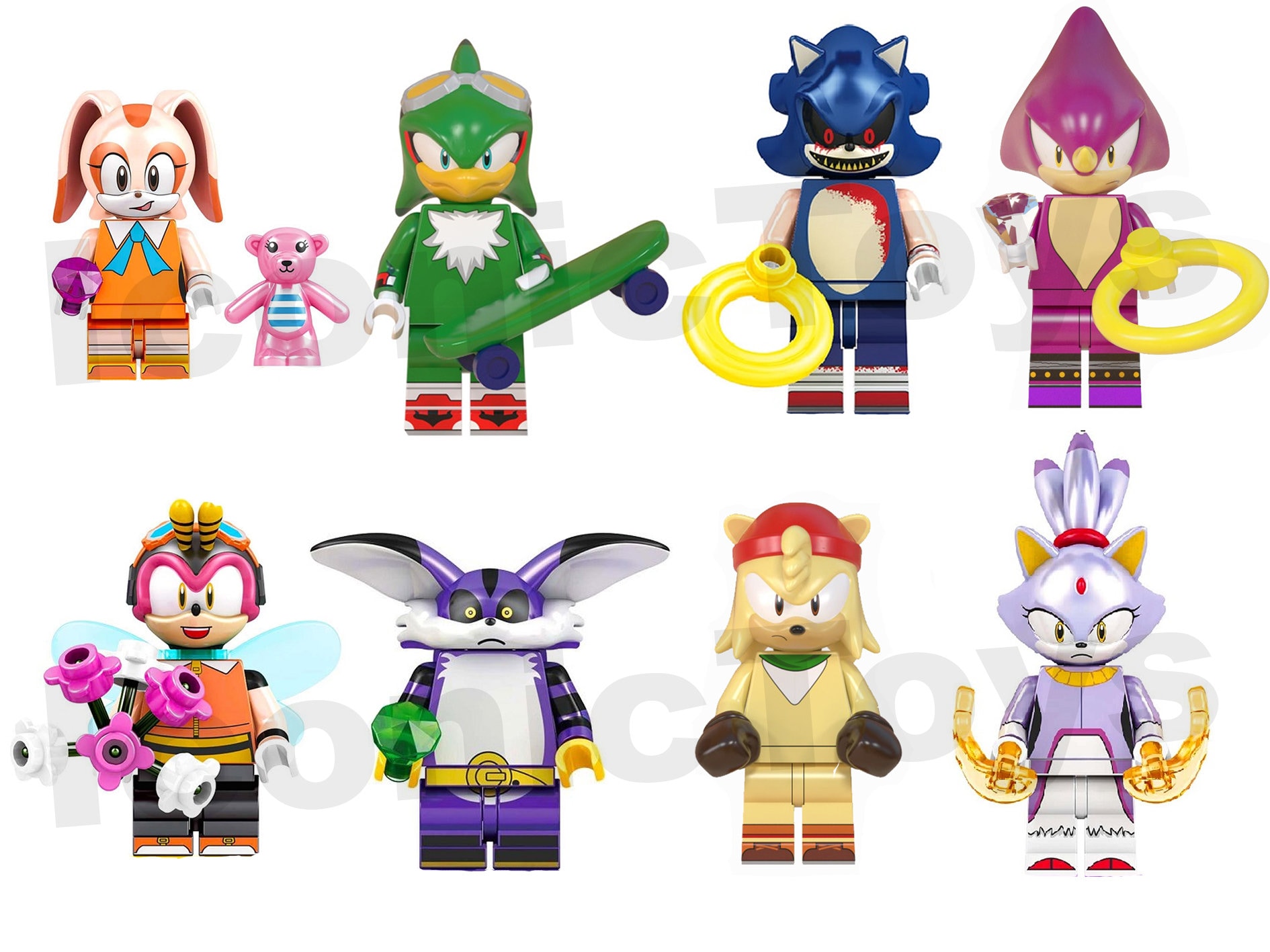 Sonic Custom Lego Mini Figures Knuckles Tales Amy Star Wars Etsy