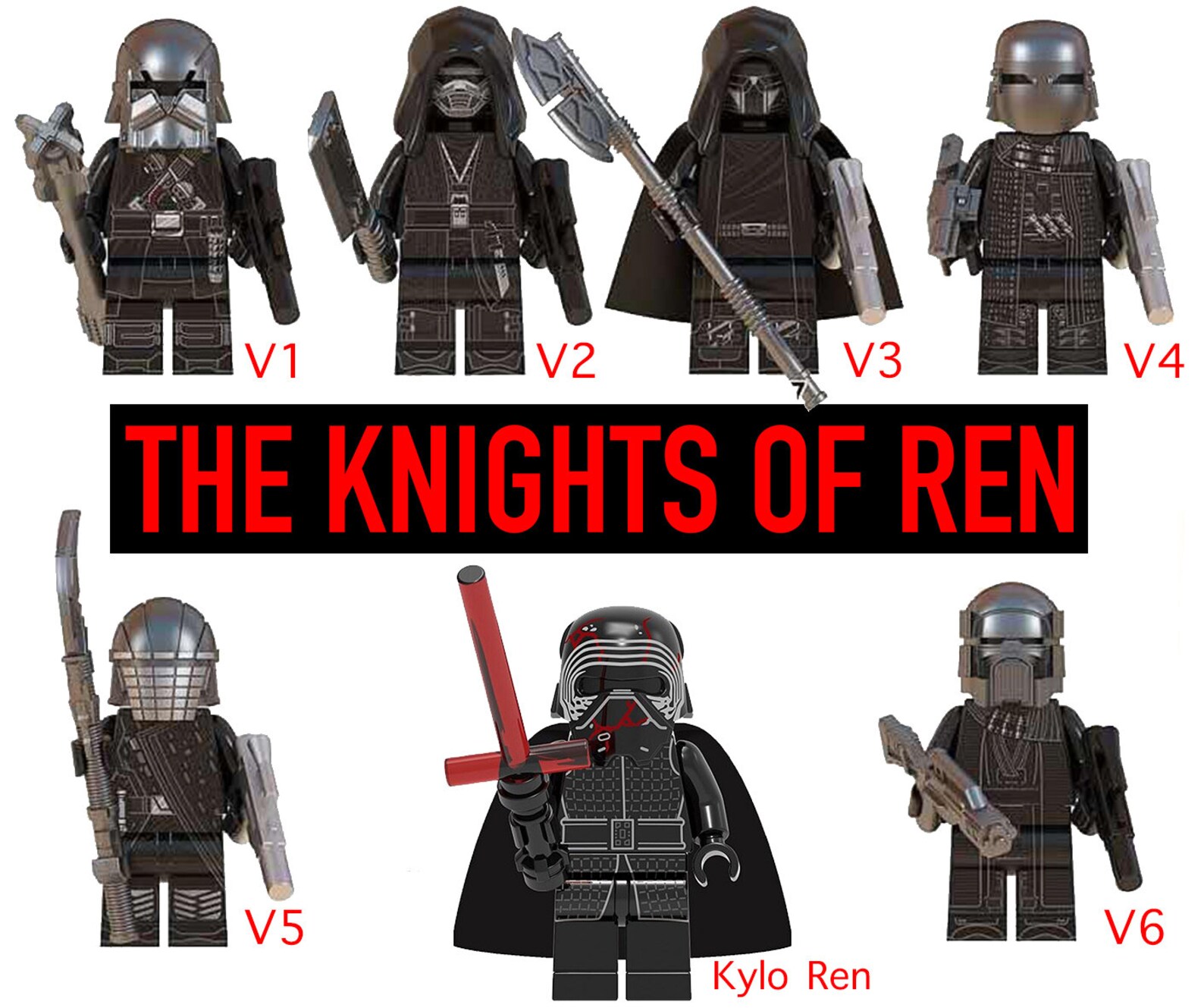 Star Wars The Knights of Ren Lego Set Mini Figures Jedi Vader | Etsy