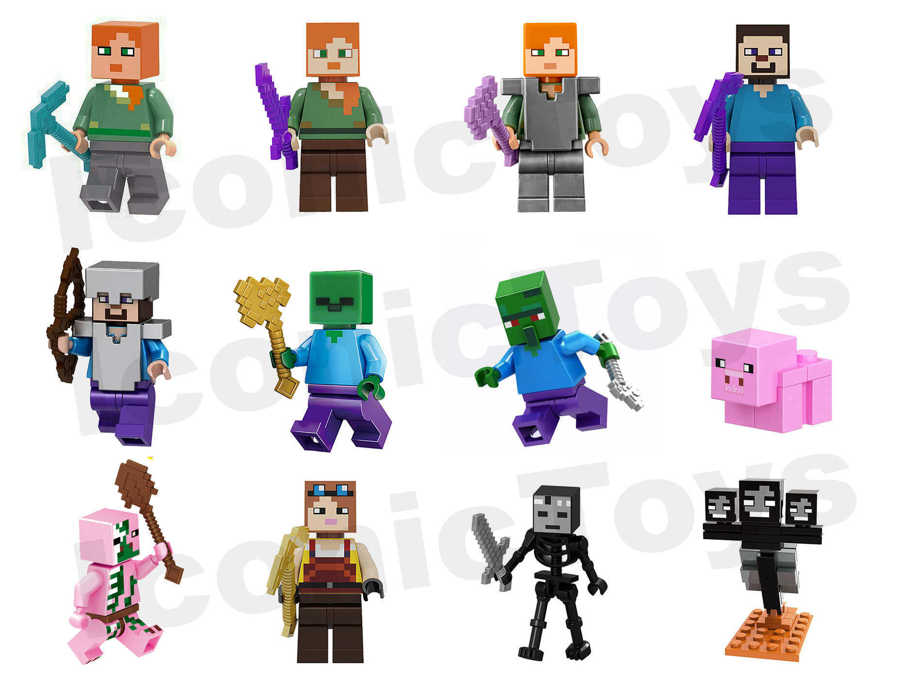 LEGO Minecraft Steve and Alex skins 