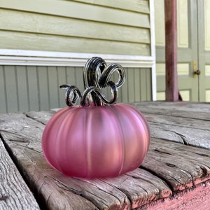 Hand Blown Glass Matte Pumpkin - Cranberry