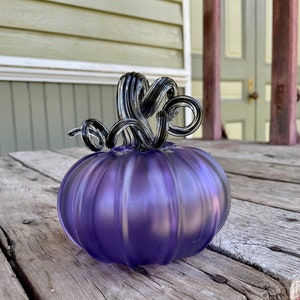 Hand Blown Glass Matte Pumpkin - Hyacinth