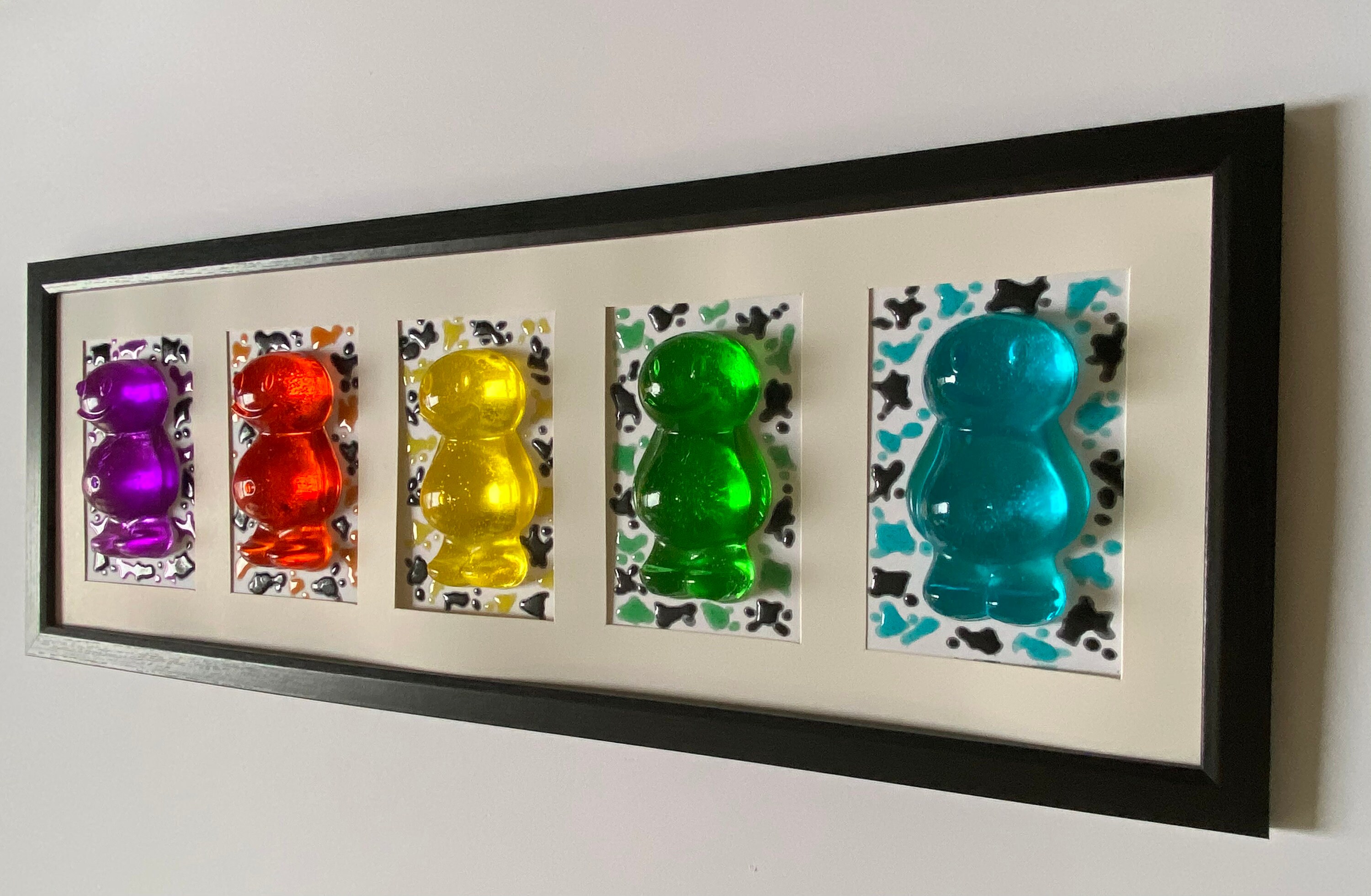 Epoxy Resin Large Jelly Babies Splash 3d Framed Liquid Art Etsy