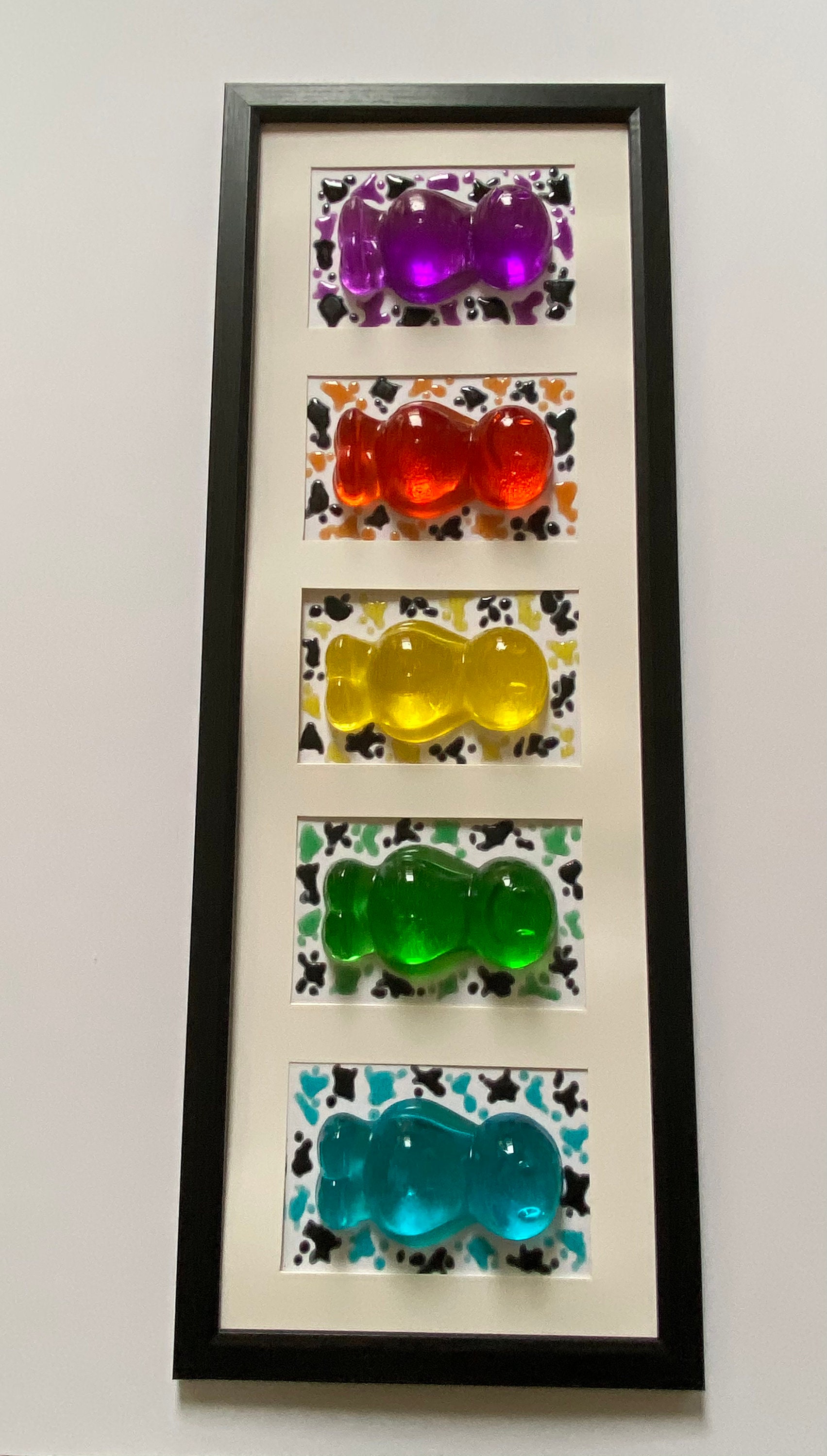 Epoxy Resin Large Jelly Babies Splash 3d Framed Liquid Art Etsy