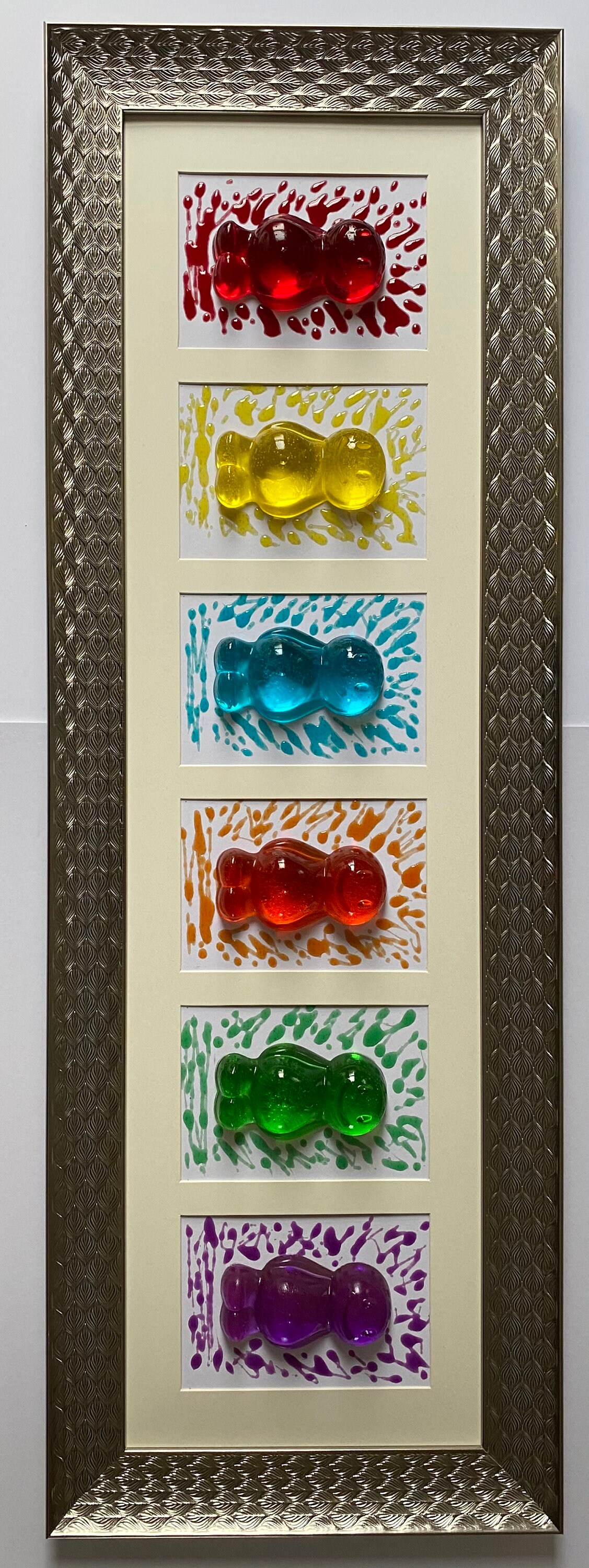 Epoxy Resin Large Jelly Babies 3d Framed Liquid Art Etsy