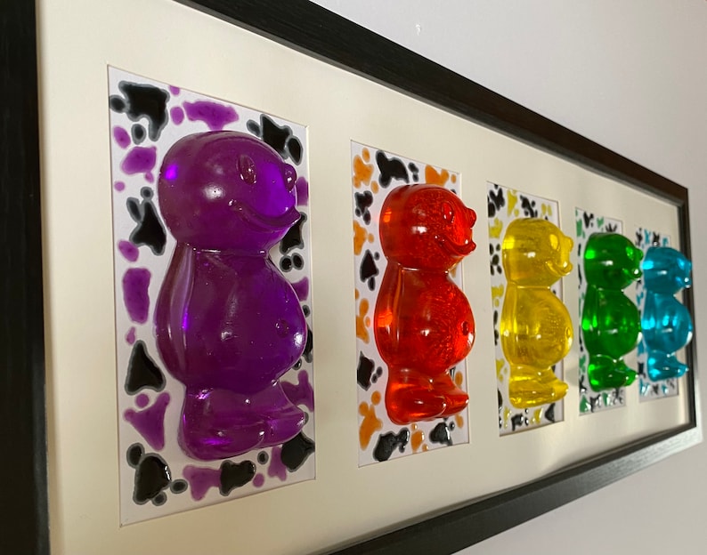 Epoxy Resin Large Jelly Babies Splash 3d Framed Liquid Art Etsy