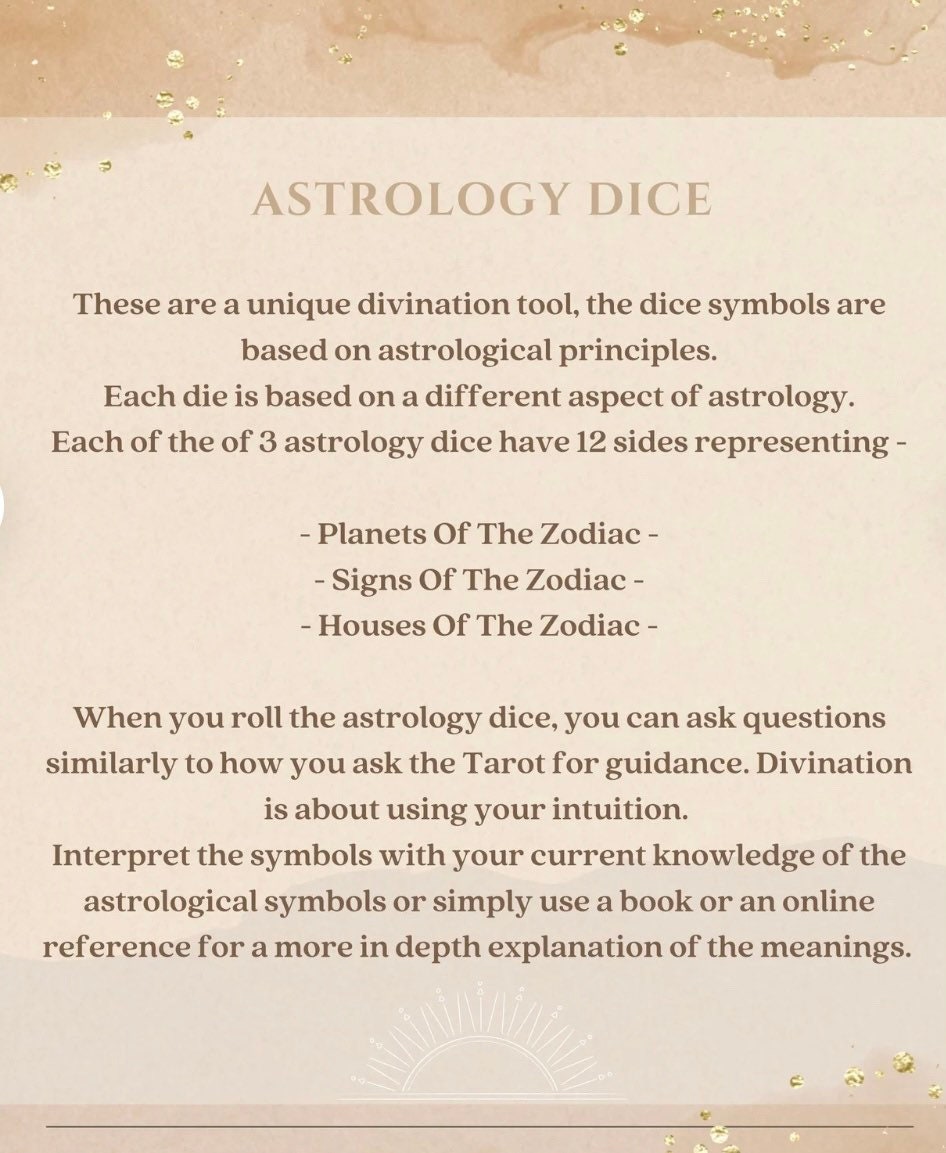 Astro Dice/ Divination Dice/astrology Dice/ Astrodice/ for Astrology ...
