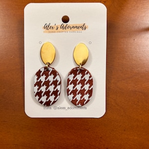 Brown Houndstooth earrings