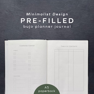 PAPERBACK | Pre-Filled 2025 A5 Planner | Bullet Journal Inspired | Simple, Minimalist Design Style | Available in 3, 6 & 12 Mo Lengths