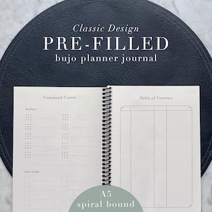 SPIRAL |  2025 Pre-Filled A5 Bound Planner | Bullet Journal Inspired | Classic, Timeless Design | Available in 3, 6 & 12 month Lengths