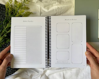 SPIRAL |  2024 Pre-Filled A5 Bound Planner | Bullet Journal Inspired | Classic, Timeless Design | Available in 3, 6 & 12 month Lengths