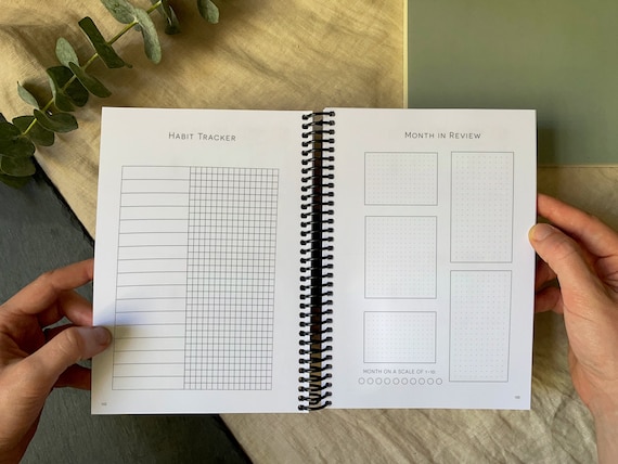 SPIRAL Pre-filled 2024 A5 Bound Planner Bullet Journal Inspired Simple,  Minimalist Design Style Available in 3, 6 & 12 Month Lengths 