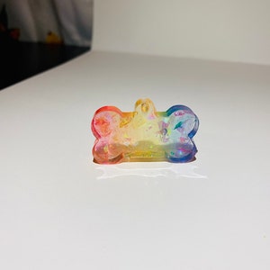 Rainbow Resin Dog Tag