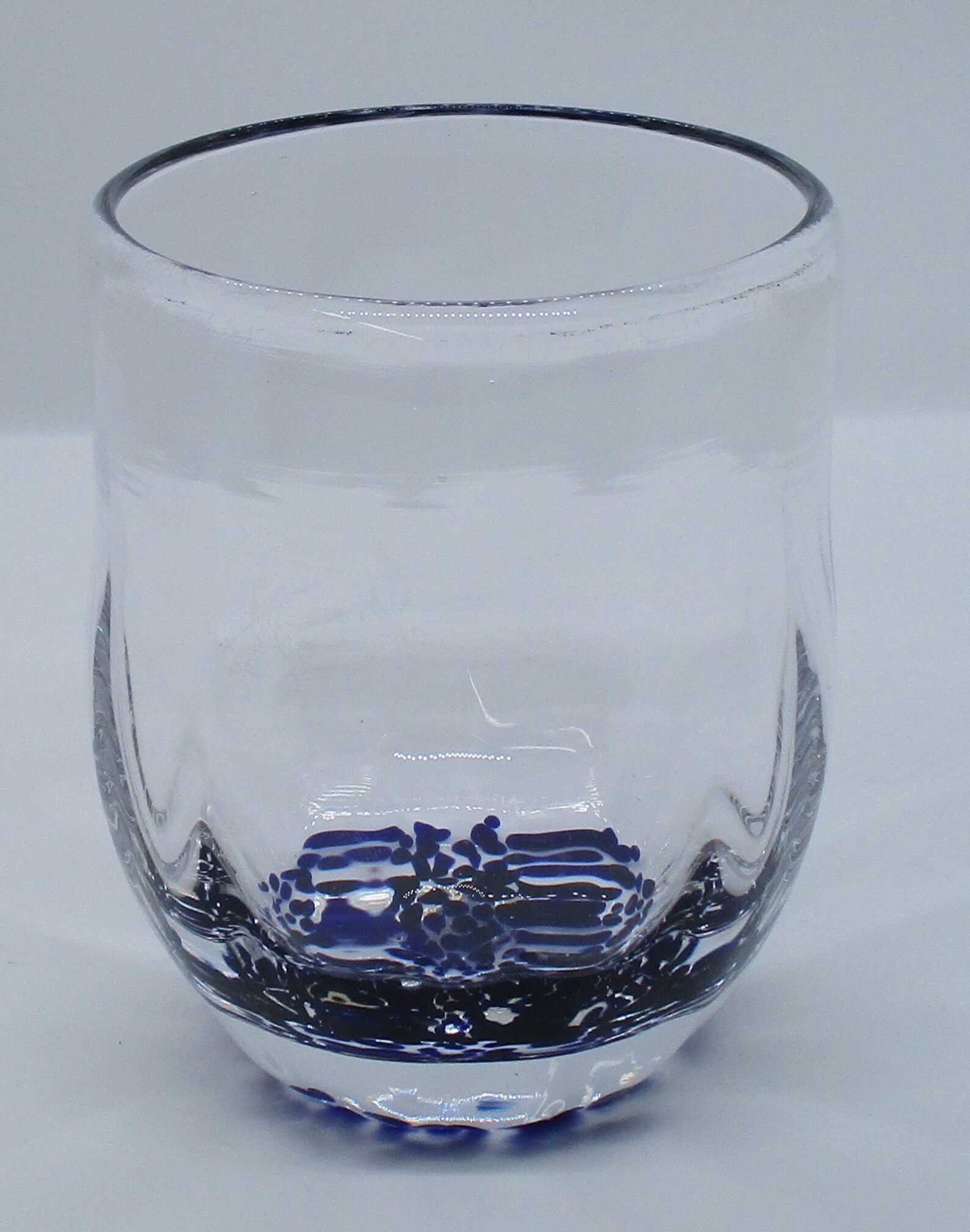 Hand Blown Glass Drinking Glasses Blue and Clear Etsy
