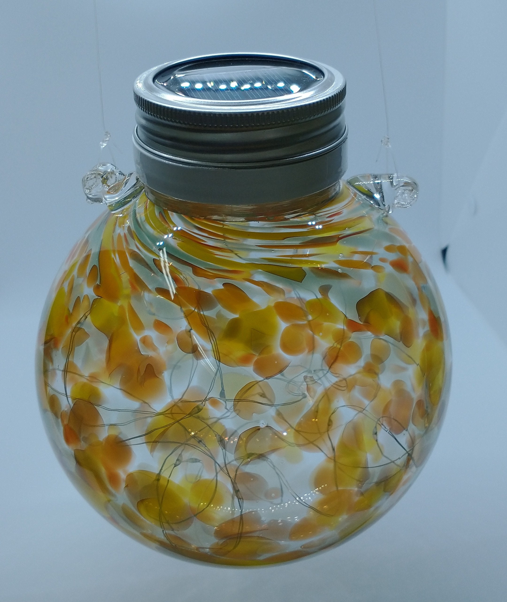 Solar led lantern glass patio light lighting outdoor garden | Etsy