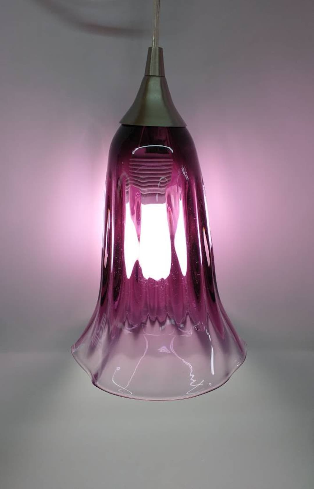 Purple Glass Pendant Light Canopy Glass Pendant Lighting Canopy Hand Blown Glass Lightening Home