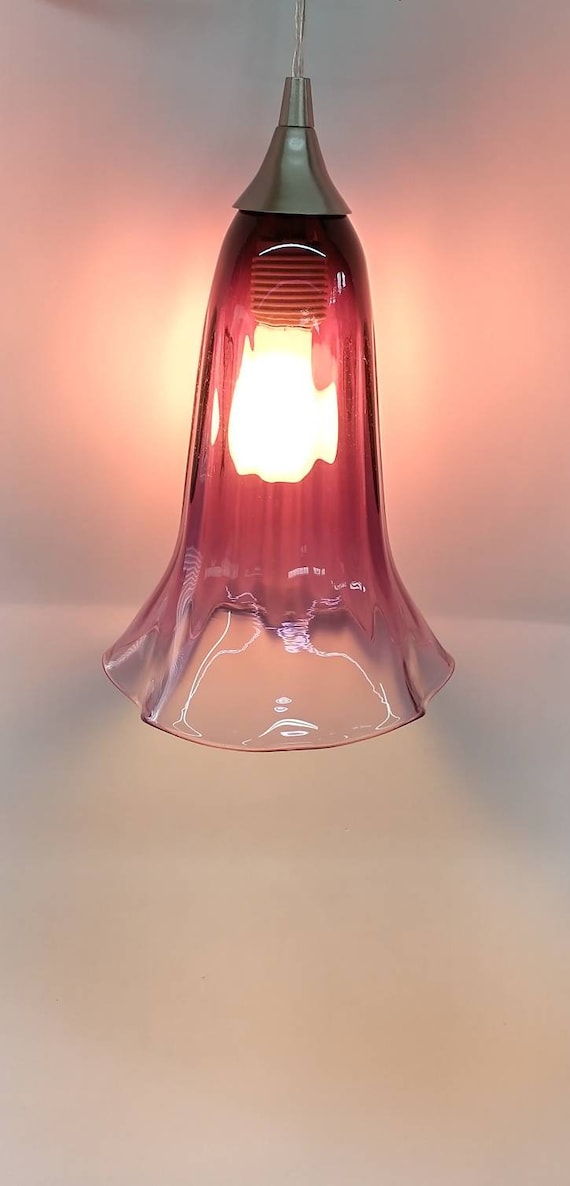 Purple glass pendant light deals