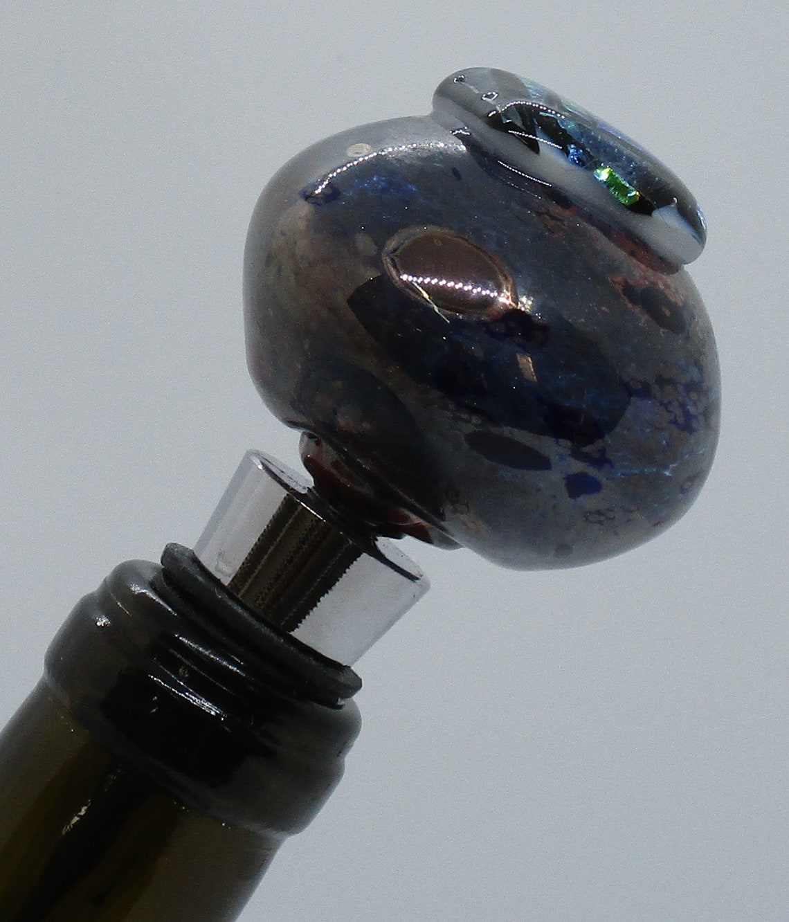 Hand Blown Glass Wine Bottle stopper Glass Bottle Stopper Etsy