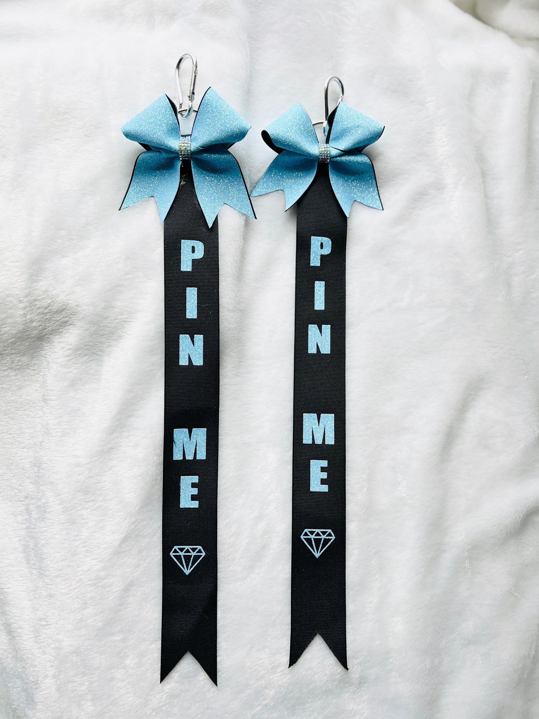 Pin Me Bow in Neon Cheer Pin Me Bag Tag Pin Me Ribbons Cheer Team Pin Me  Bows for Competition Cheer Bow for Cheer Pins Team Gift Cheer Gifts 