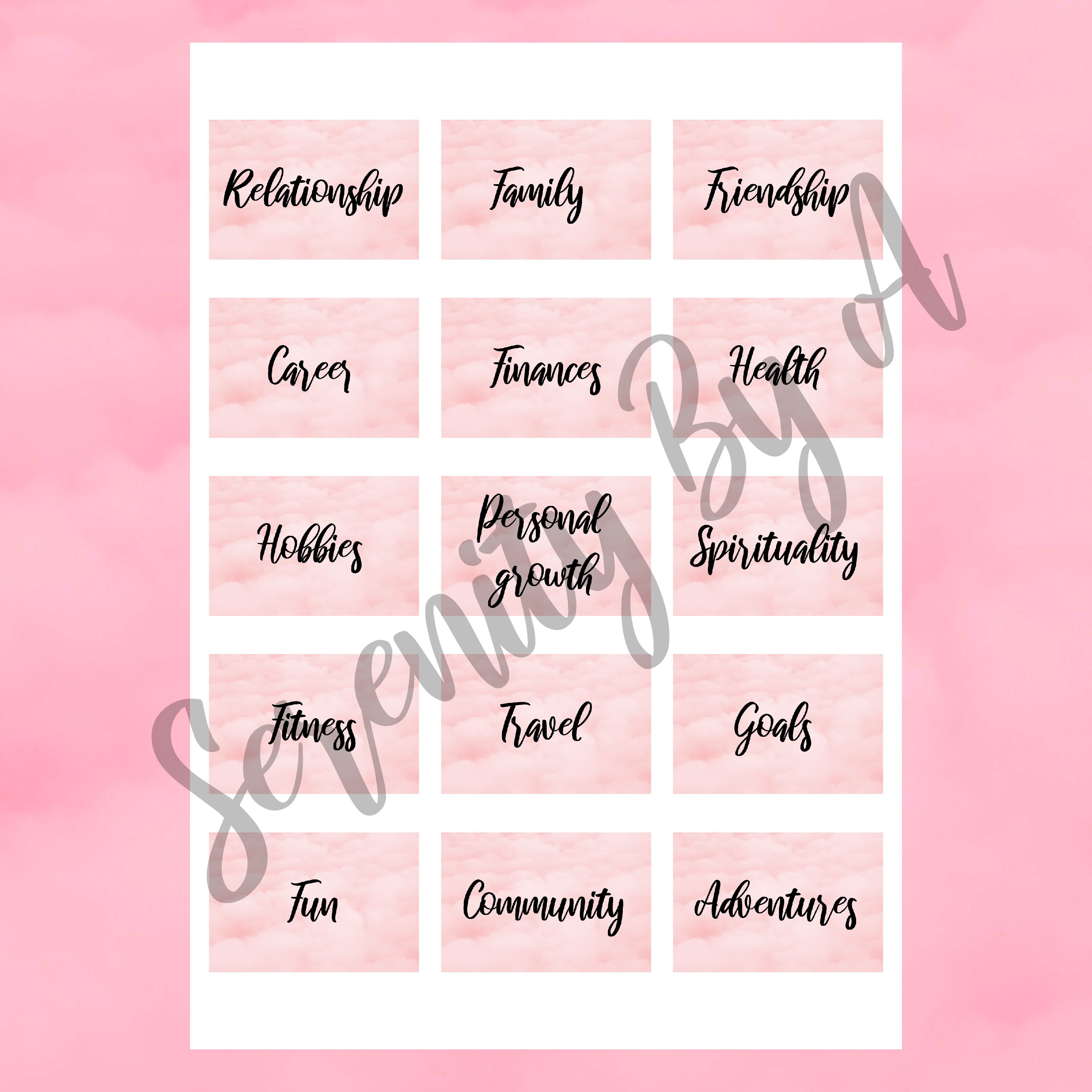 Vision Board Headers, Vision Board Headings, Law of Attraction, Vision