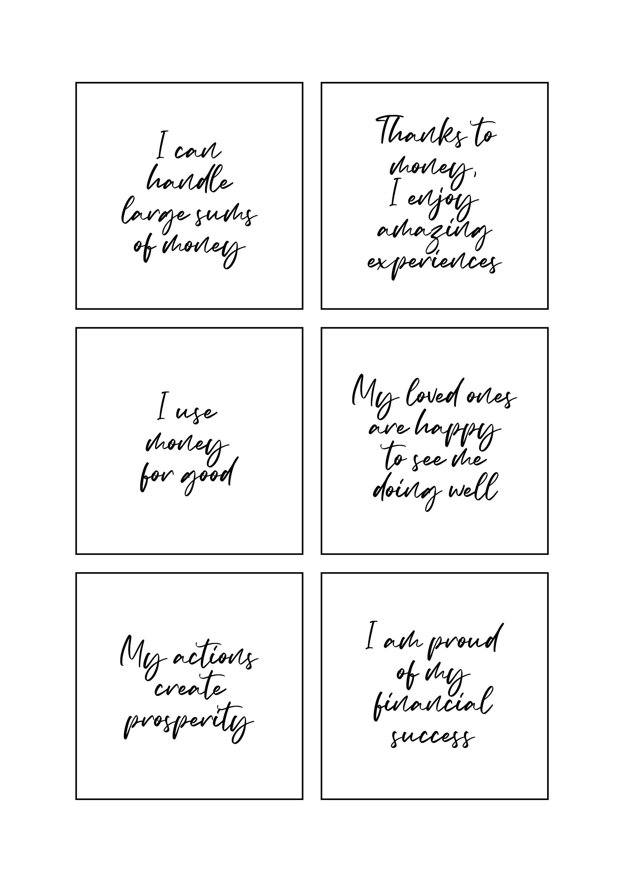 30 Affirmation Cards for Wealth Vision Board Cards Law of - Etsy