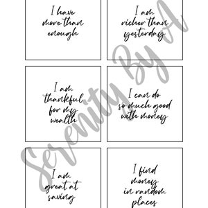 30 Affirmation Cards for Wealth, Vision Board Cards, Law of Attraction ...