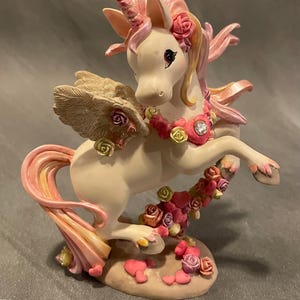Vintage Rainbow Dreams Einhorn Figur Liebe liegt in der Luft 2000 HAmilton Collection #2520
