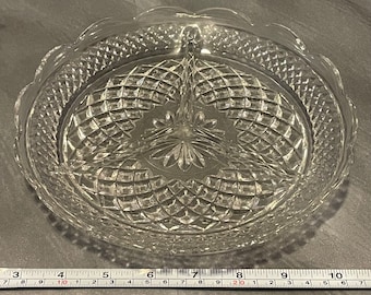 Vintage Anchor Hocking Wexford Clear Glass Relish Tray Divided