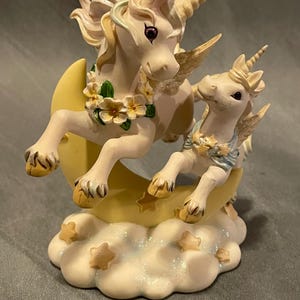Vintage Rainbow Dreams Einhorn Figurine Mondsüchtig 1999 Lessons In Magic HAmilton Collection #1994A
