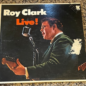 Vintage Roy Clark Live! Vinyl Record Album RARE T5055