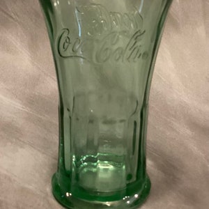 Vintage Coca Cola Green Glass Cup Libbey