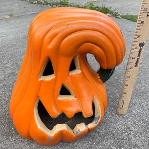 Orange Gourd Pumpkin Face Jack O Lantern Blow Mold - Needs a Light/plug