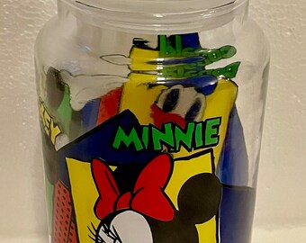 ヴィンテージ ディズニー ガラス キャンディジャー ミッキーマウス