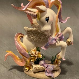 Vintage Rainbow Dreams Einhorn Figur Graduation Day Is Here HAhamilton Sammlung #1875